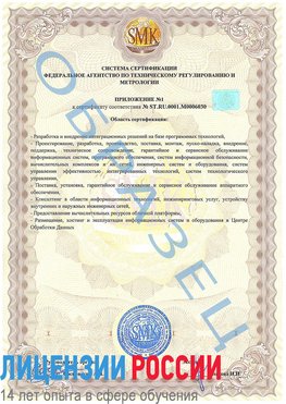 Образец сертификата соответствия (приложение) Темрюк Сертификат ISO 27001