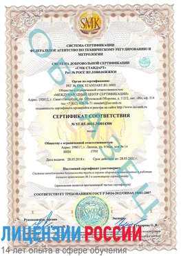 Образец сертификата соответствия Темрюк Сертификат OHSAS 18001